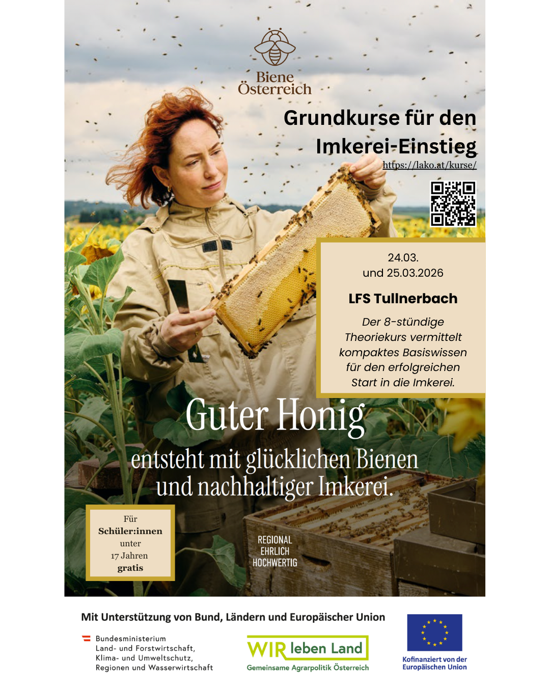 Die Imkerschule Warth in Kooperation mit der LFS Tullnerbach und dem Verein „Landimpulse“ bietet wieder Imker-Schulungen für Neueinsteiger an